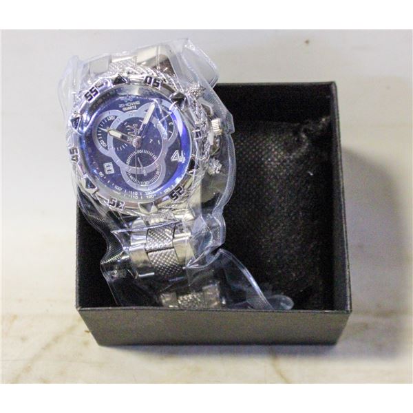 DIVERS STYLE SILVER & BLACK COLOURED WATCH