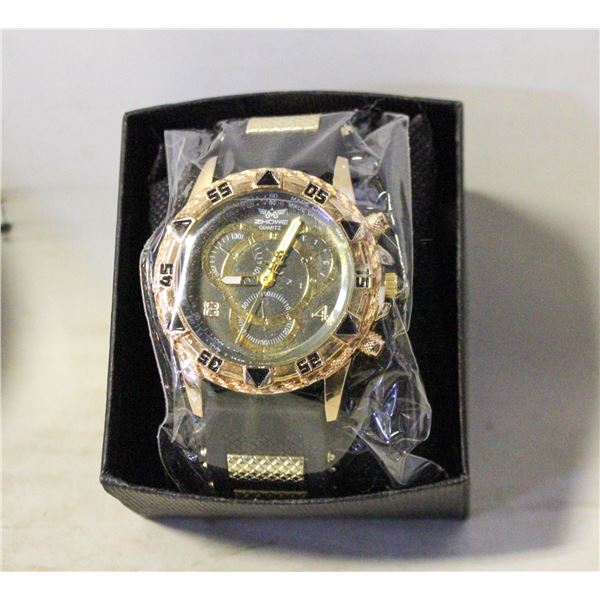 DIVERS STYLE GOLD & BLUE COLOURED WATCH