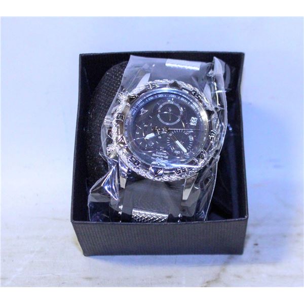 NAUTICAL STYLE BLACK & SILVER  COLOURED WATCH