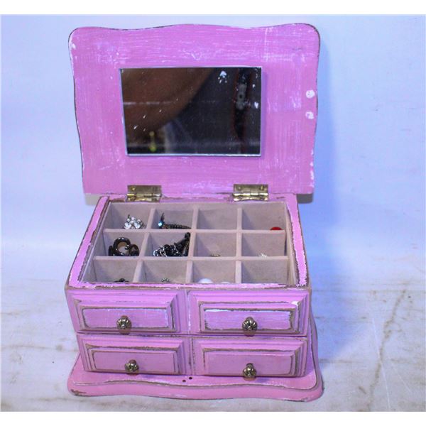 JEWELRY BOX & CONTENTS INCL 925 SILVER