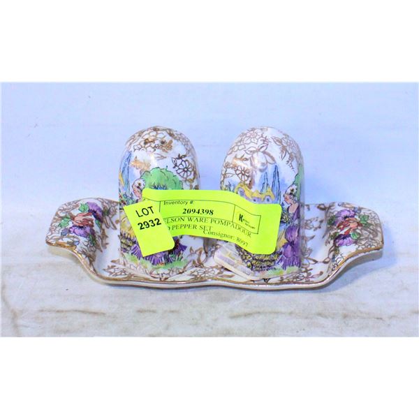 LORD NELSON WARE POMPADOUR SALT AND PEPPER SET
