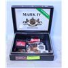 Image 1 : BOX OF COINS, BILLS, .02 CT DIAMOND ETC