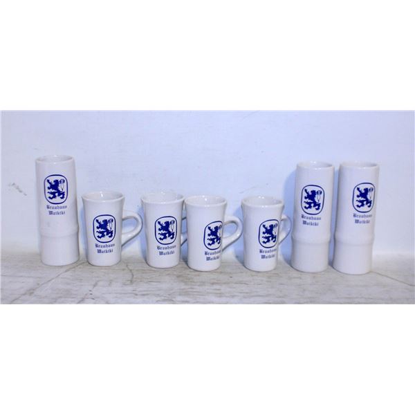 VINTAGE STONEWARE "BRAUHAUS WAIKIKI" MUGS