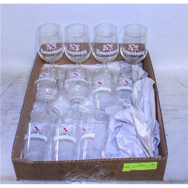 VINTAGE KRONENBOURG GLASSES- LOT OF 11