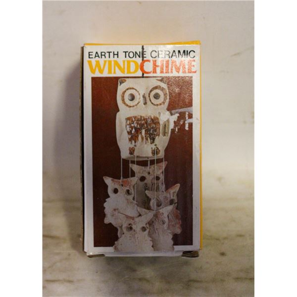 EARTH TONE OWL CERAMIC WIND CHIME