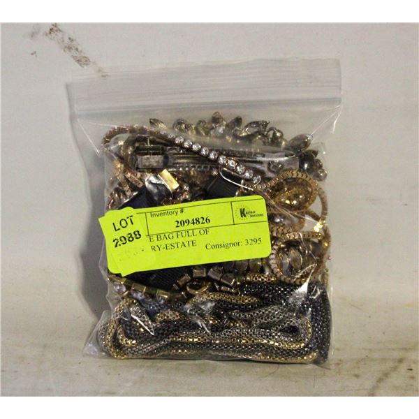 ESTATE BAG FULL OF JEWELRY-ESTATE
