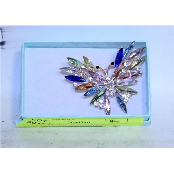 CRYSTAL BUTTERFLY BROOCH