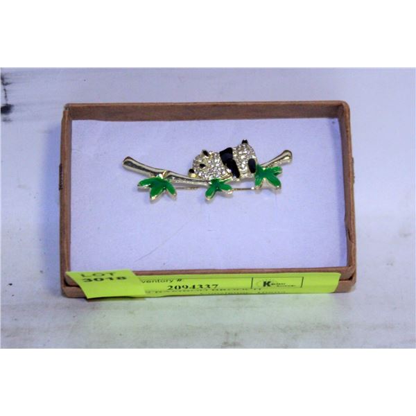 PANDA ON BAMBOO BROOCH