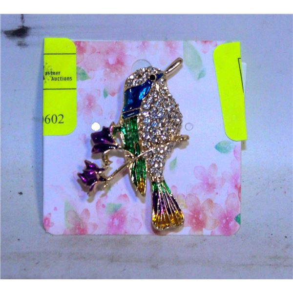 BIRD ON PERCH BROOCH