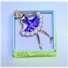 Image 1 : BLUE GEMSTONE BALLERINA BROOCH