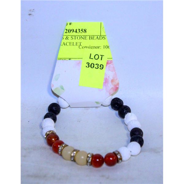 LAVA BEADS & STONE BEADS FASHION BRACELET