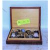 Image 1 : ANTIQUE & VINTAGE BUTTONS IN WOOD BOX-ESTATE