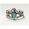 Image 1 : 12)  TIBETAN SILVER CROWN SIZE 6 RING WITH