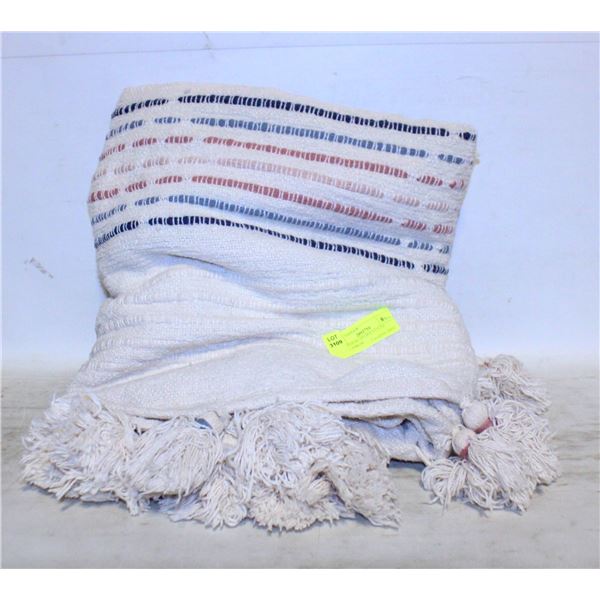 80% COTTON/20% POLYESTER TAUPE THROW