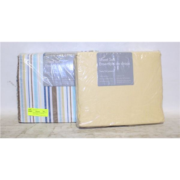 TWO NEW SEALED 130 THREAD COUNT TWIN SIZED