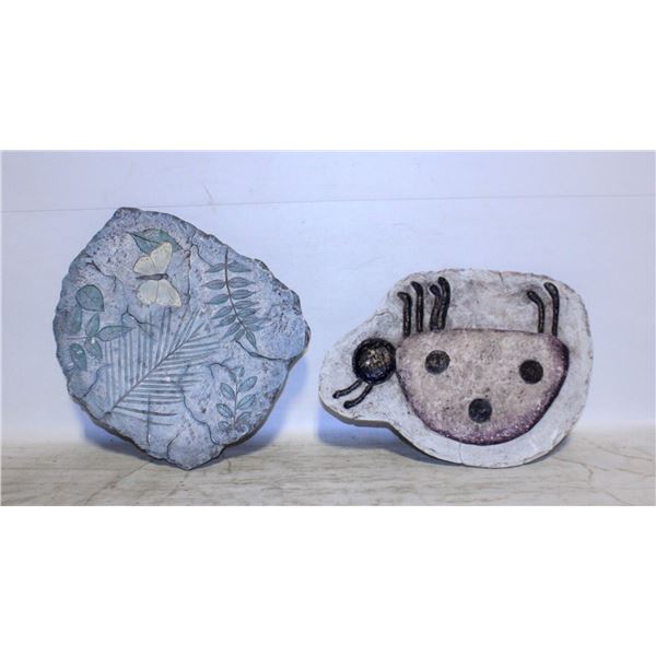 2 DECORATIVE GARDEN STONES,RAINFOREST