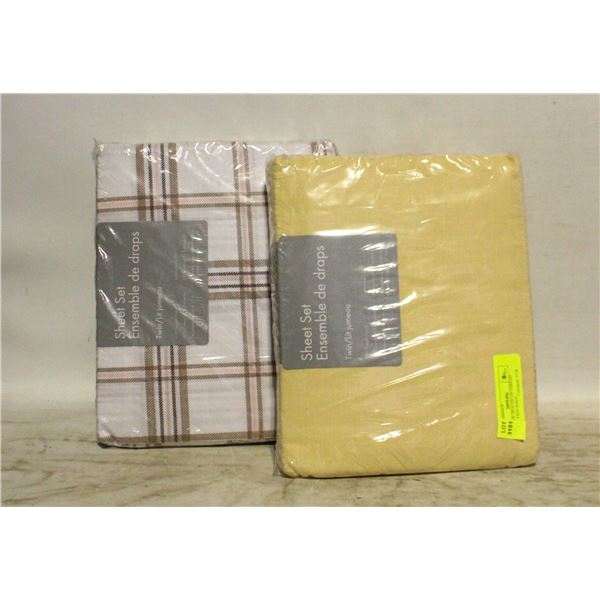 TWO NEW SEALED 130 THREAD COUNT TWIN SIZED