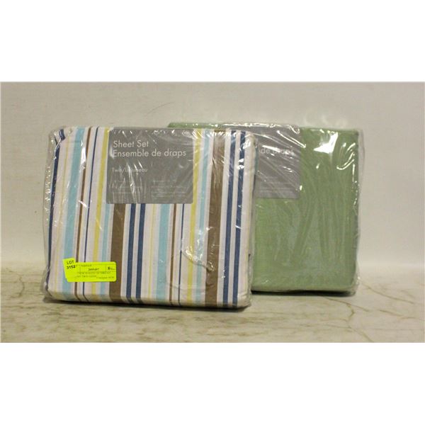 TWO NEW SEALED 130 THREAD COUNT TWIN SIZED