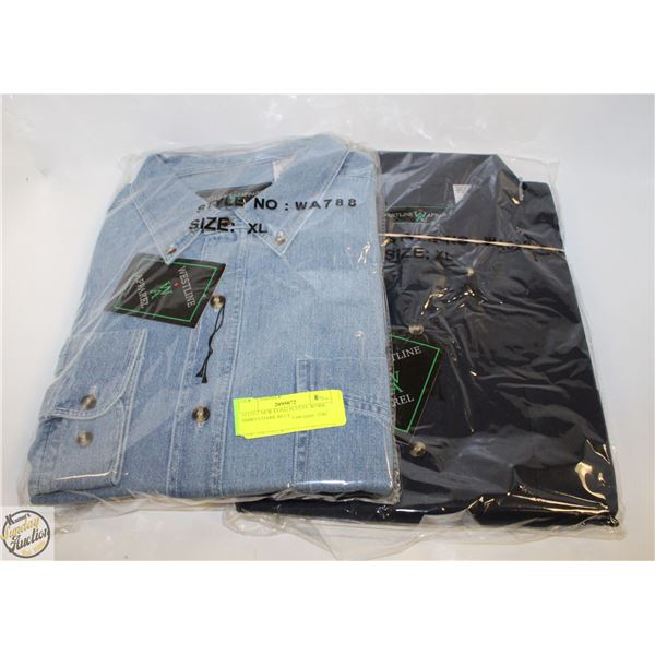#3155-2 NEW LONG SLEEVE WORK SHIRTS DARK BLUE