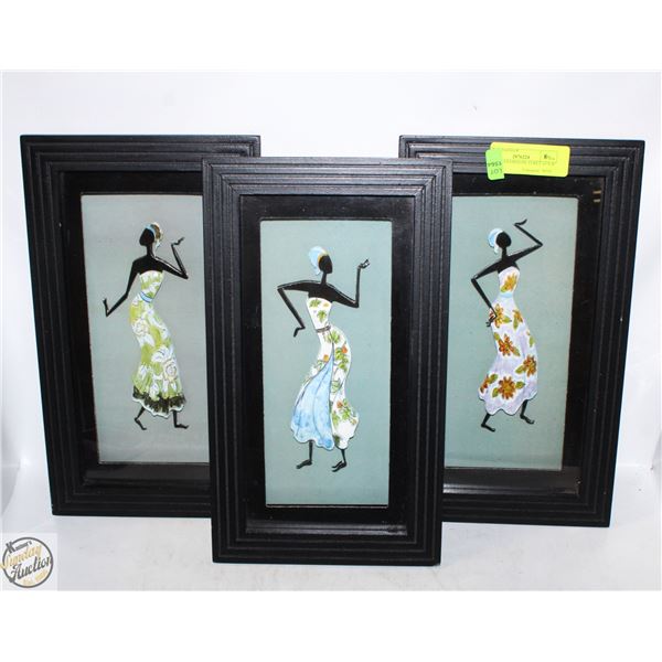SET OF 3 FRAMED PICTURES 14"X 8"