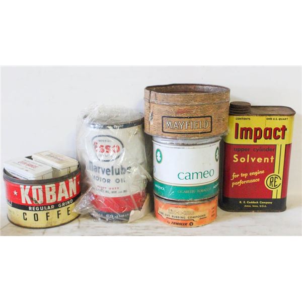 FLAT OF ASSORTED TINS