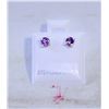 Image 1 : #91-NATURAL  AMETHYST   STUD EARRINGS