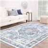 Image 1 : NEW RYCOO BOHO AREA RUG VINTAGE BLUE WHITE 8 X 10'