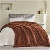 Image 1 : NEW GONAAP FAUX FUR THROW BLANKET BROWN QUEEN