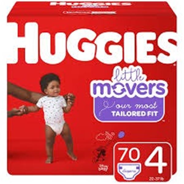 NEW 2 X 70 DIAPERS HUGGIES LITTLE SNUGGLERS SZ 4