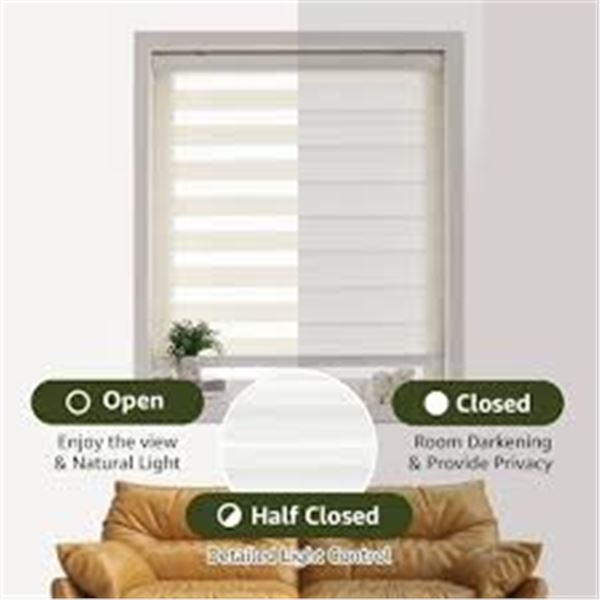 NEW FOIRESOFT STANDARD ZEBRA ROLLER SHADES 34X48"
