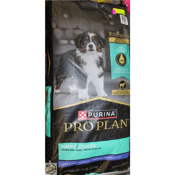 34LBS PURINA PRO PLAN PUPPY LAMB & RICE FORMULA