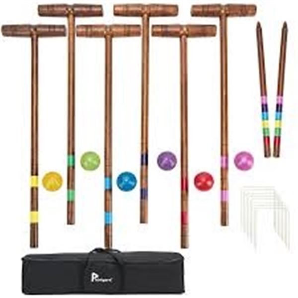 NEW REPACKED POINTYARD 32" CROQUET SET