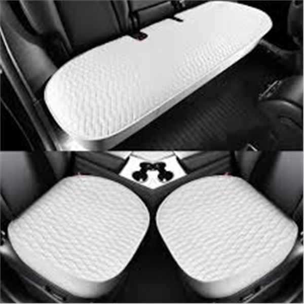 NEW CAR SEAT COVER 3PCS WHITE FRONT SEAT COVERS IV