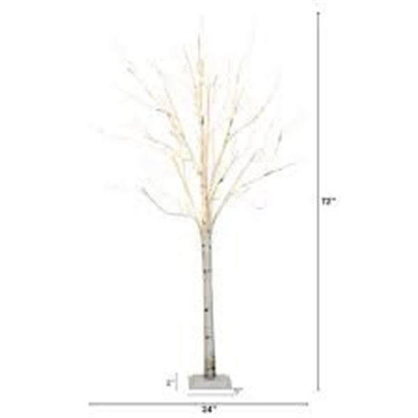 BRAND NEW 6 FT LIGHTED BIRCH ARTIFICIAL TREE