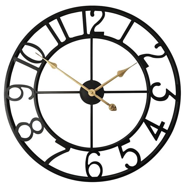 BRAND NEW QUKUOY 60CM BLACK CLOCK
