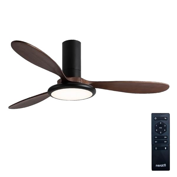 BRAND NEW NEATFI 52" SOLID DARK WOOD CEILING FAN