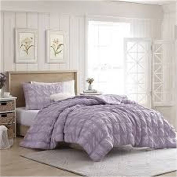 BRAND NEW SEERSUCKER 4PC COMFORTER SET FULL LILAC
