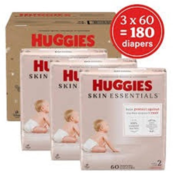 NEW 180 DIAPERS HUGGIES LITTLE SNUGGLERS SIZE 2