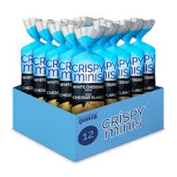 NEW 12 X 140G CRISPY MINIS WHITE CHEDDAR RICE CAKE