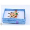 Image 1 : LARGE BEE BROOCH GREEN, RED, PINK ENAMELED