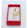 Image 1 : ELEGANT SEAHORSE BROOCH PEARL ACCENTS 2”X1.1”