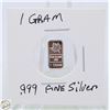 Image 1 : #3185-CANADIAN 999 FINE SILVER 1 GRAM BAR