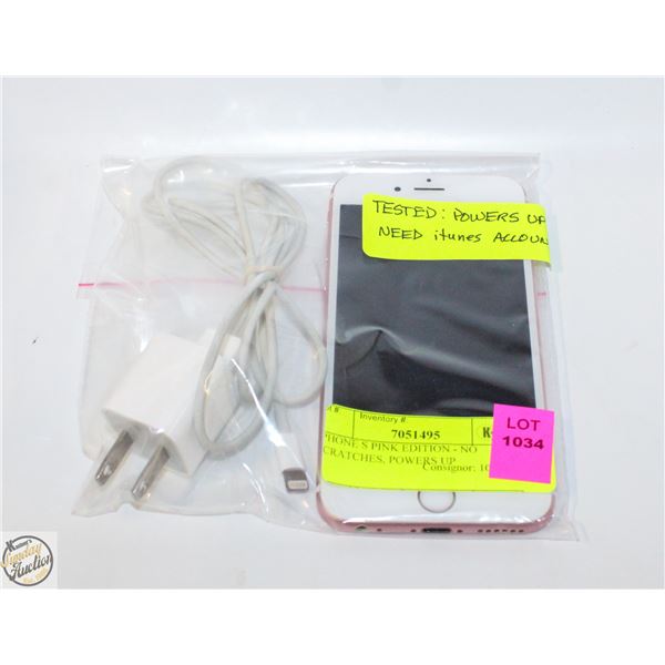 IPHONE S PINK EDITION NEEDS ITUNES ACCOUNT