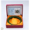Image 1 : #3176-EMERALD GREEN JADE BANGLE WITH