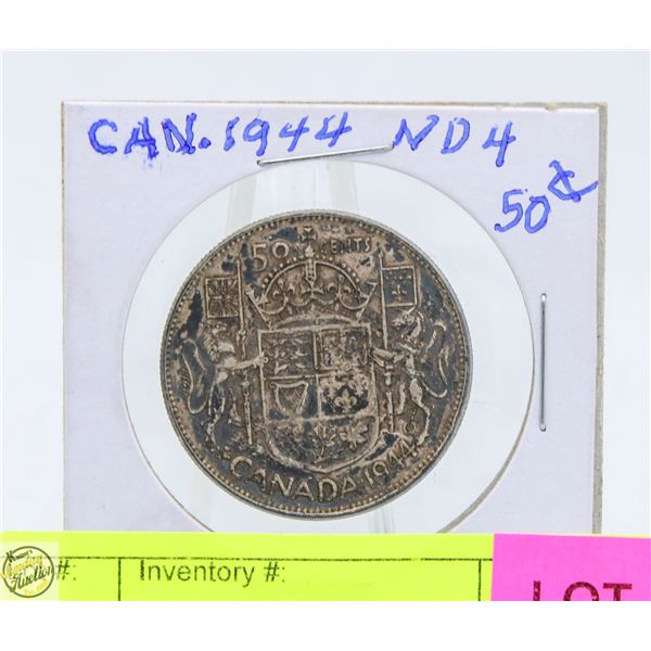 1944 CANADIAN SILVER 50 CENT COIN