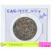 Image 1 : 1944 CANADIAN SILVER 50 CENT COIN