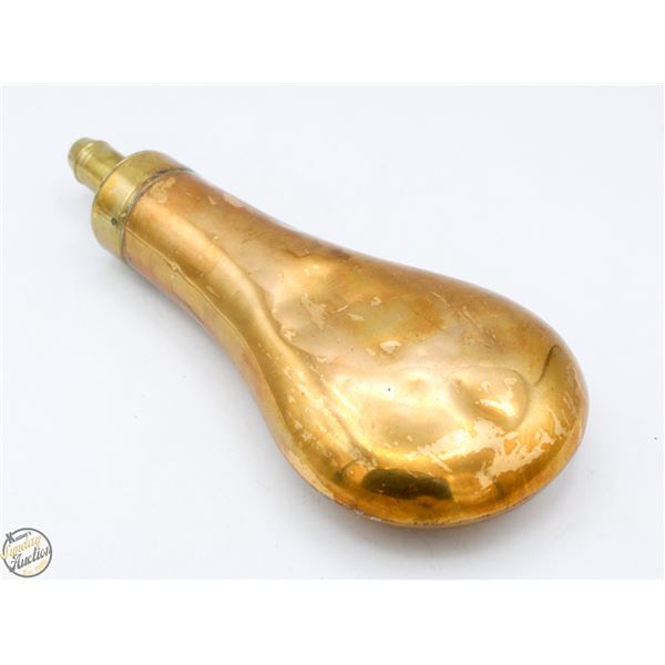 ANTIQUE BRASS & COPPER POWDER FLASK