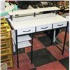 Image 1 : NEW ASSEMBLED WHITE DESK WITH 3 DRAWERS