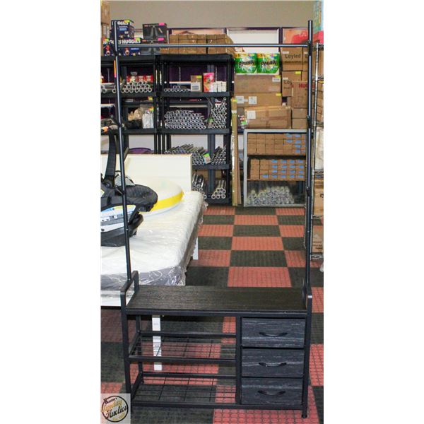 NEW ASSEMBLED SHOE BENCH/COAT RACK HALL TREE