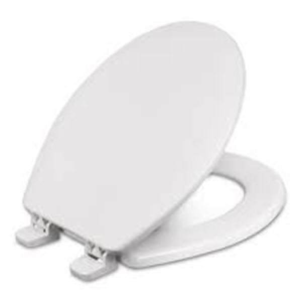 NEW CENTOCO WHITE MOLDED WOOD SEAT FOR ROUND BOWL.